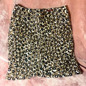 Leopard Pencil Skirt with Pockets